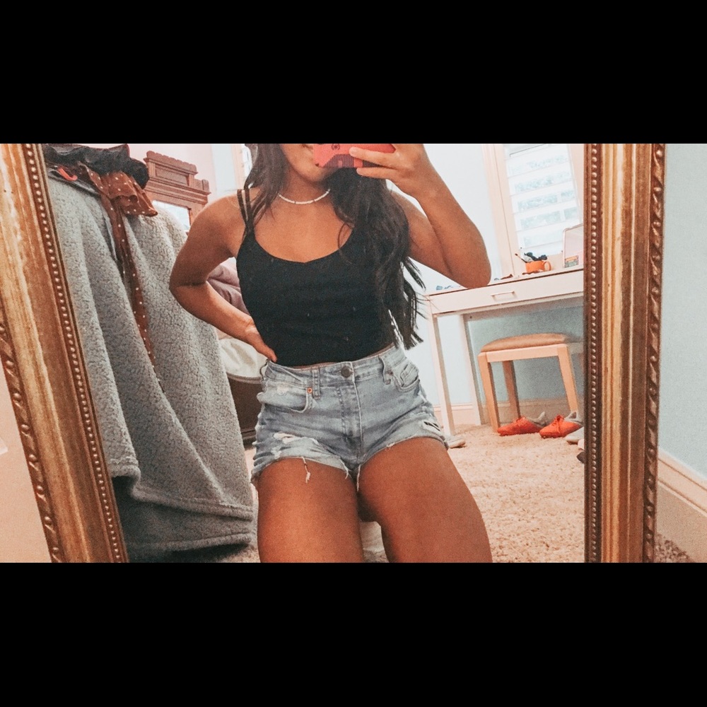 Aeropostale High Wasted Ripped Jean Shorts